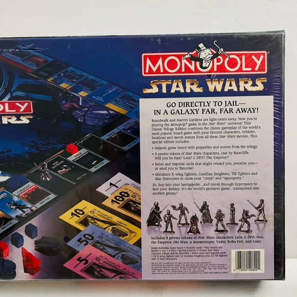 Vintage Monopoly Star Wars Classic‎ Trilogy Edition Board Game 1997 Hasbro New - Picture 6 of 10